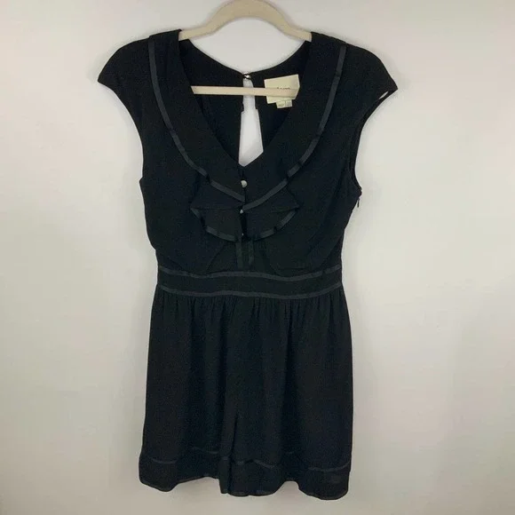 Anthropologie Elevenses Lexa Ruffle Romper Size 4 - Picture 9 of 9